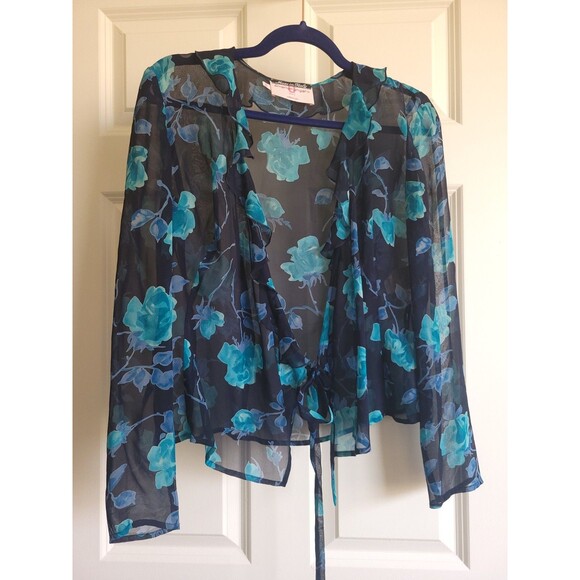 RARE Emanuel Ungaro Paris Gruppo GFT 100% Silk Chiffon Wrap Evening Jacket Sz 40 - Picture 2 of 14